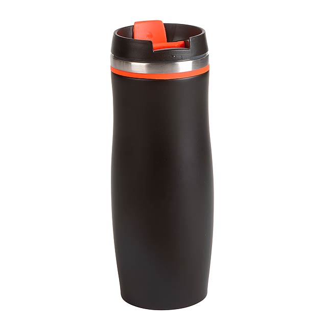 Double-walled travel mug DARK CREMA - orange