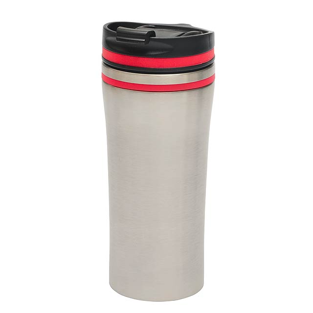 Double-walled travel mug LIBERICA - silver