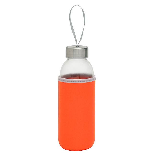 Sklenená fľaša TAKE WELL - oranžová