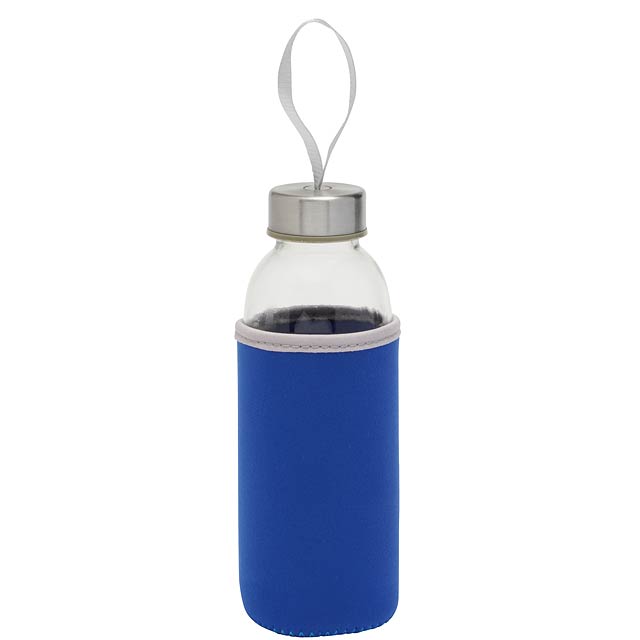 Glass bottle  take well  navy blue - royal blue