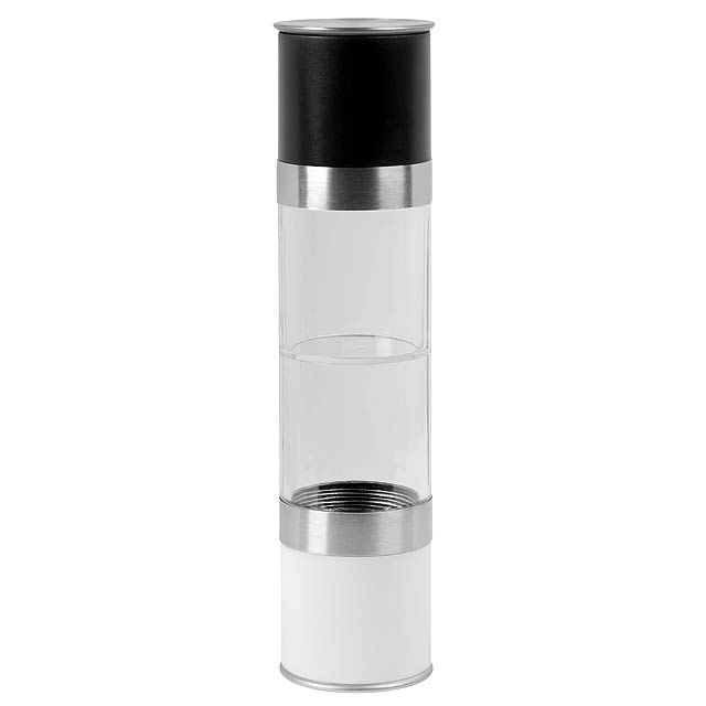 Salt and pepper mill BOTH TOGETHER - white