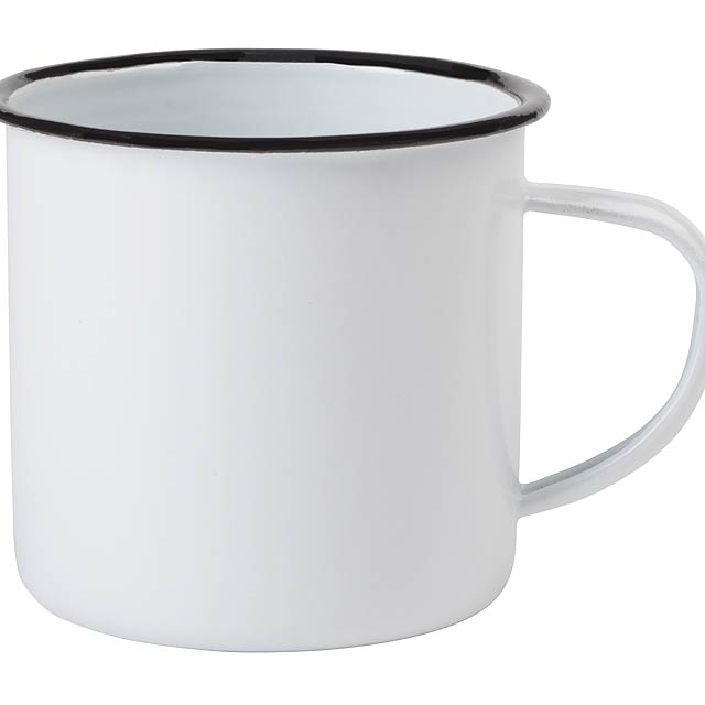 Enamel mug RETRO CUP - white
