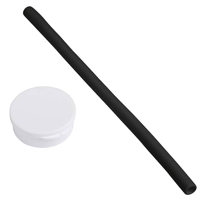 Silikónová slamka - slamku practically - čierna