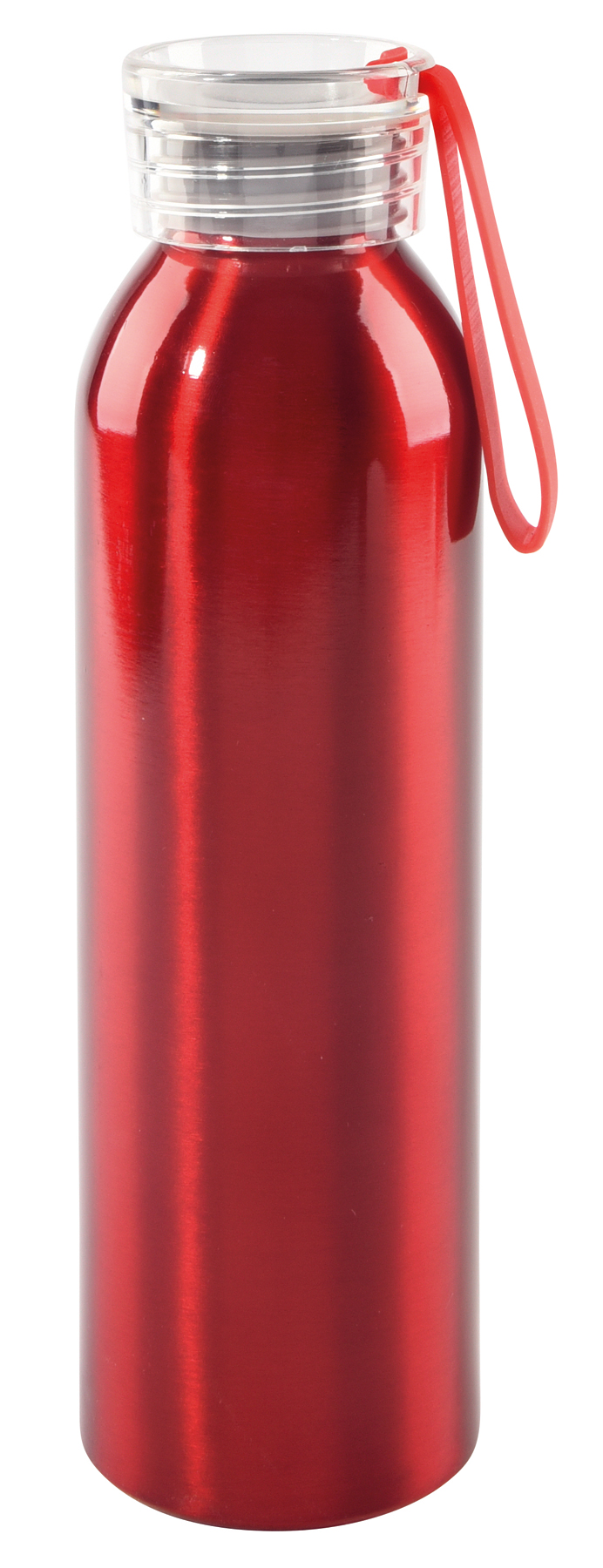 Aluminium drinking bottle LOOPED - red