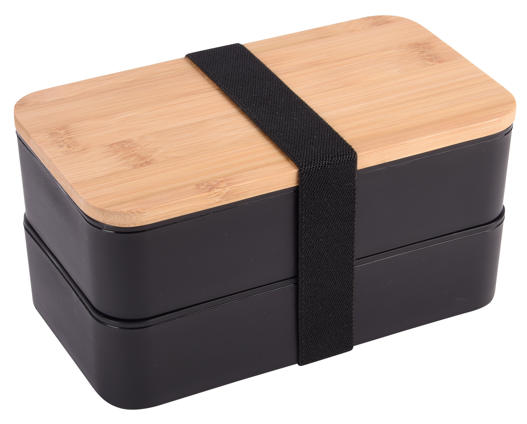 Lunch box DOUBLE LEVEL - black