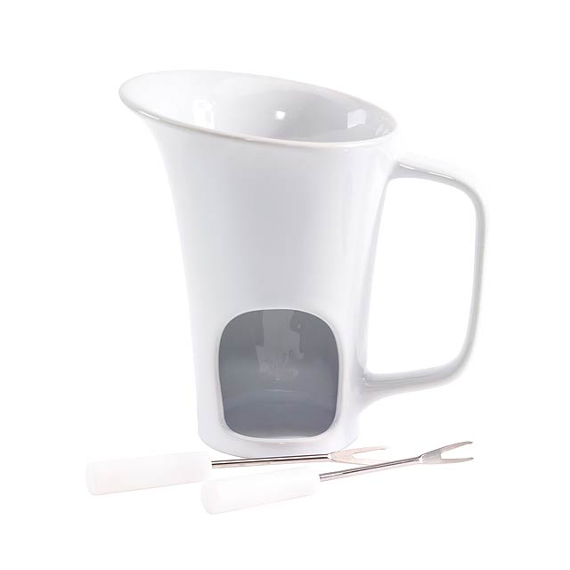 Chocolate fondue HOT CHOCOLATE in mug shape - white