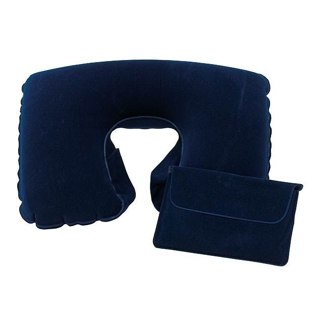 Inflatable travel pillow COMFORTABLE - blue