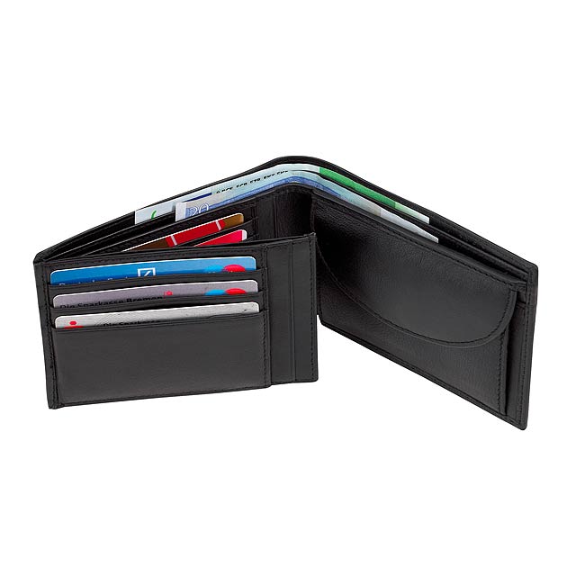 Genuine leather wallet DAX - black