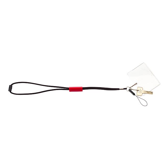 Lanyard with keyrings TRI KEY - red