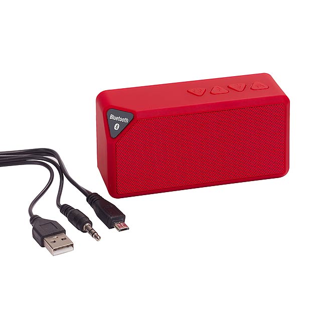 Bluetooth reproduktor CUBOID - červená