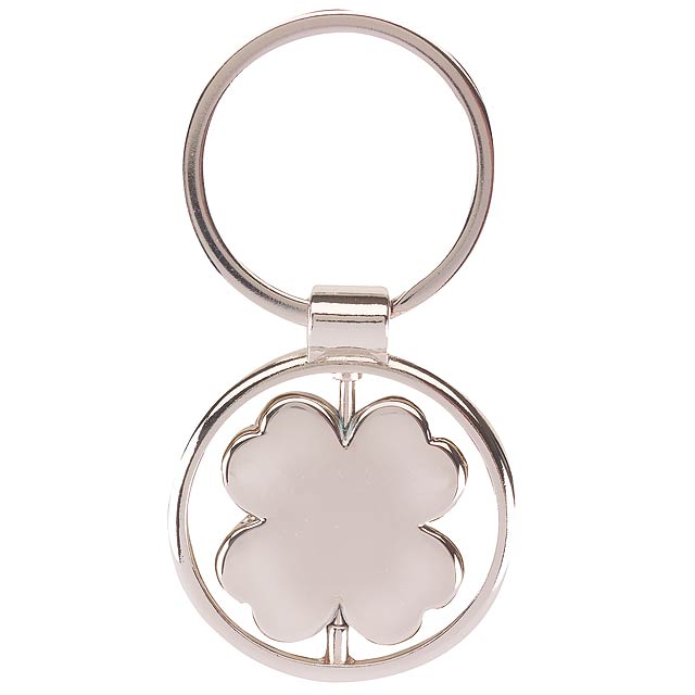 Key ring SPINNING CLOVER LEAF - silver