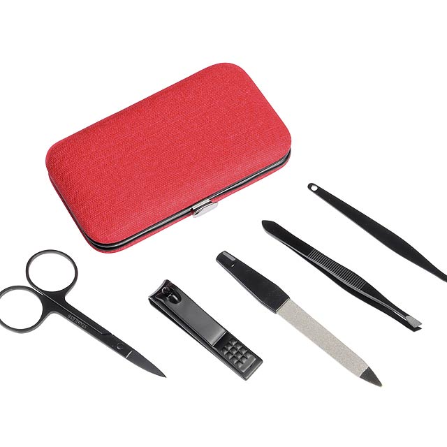 Manicure set PRETTY IN BLACK - red