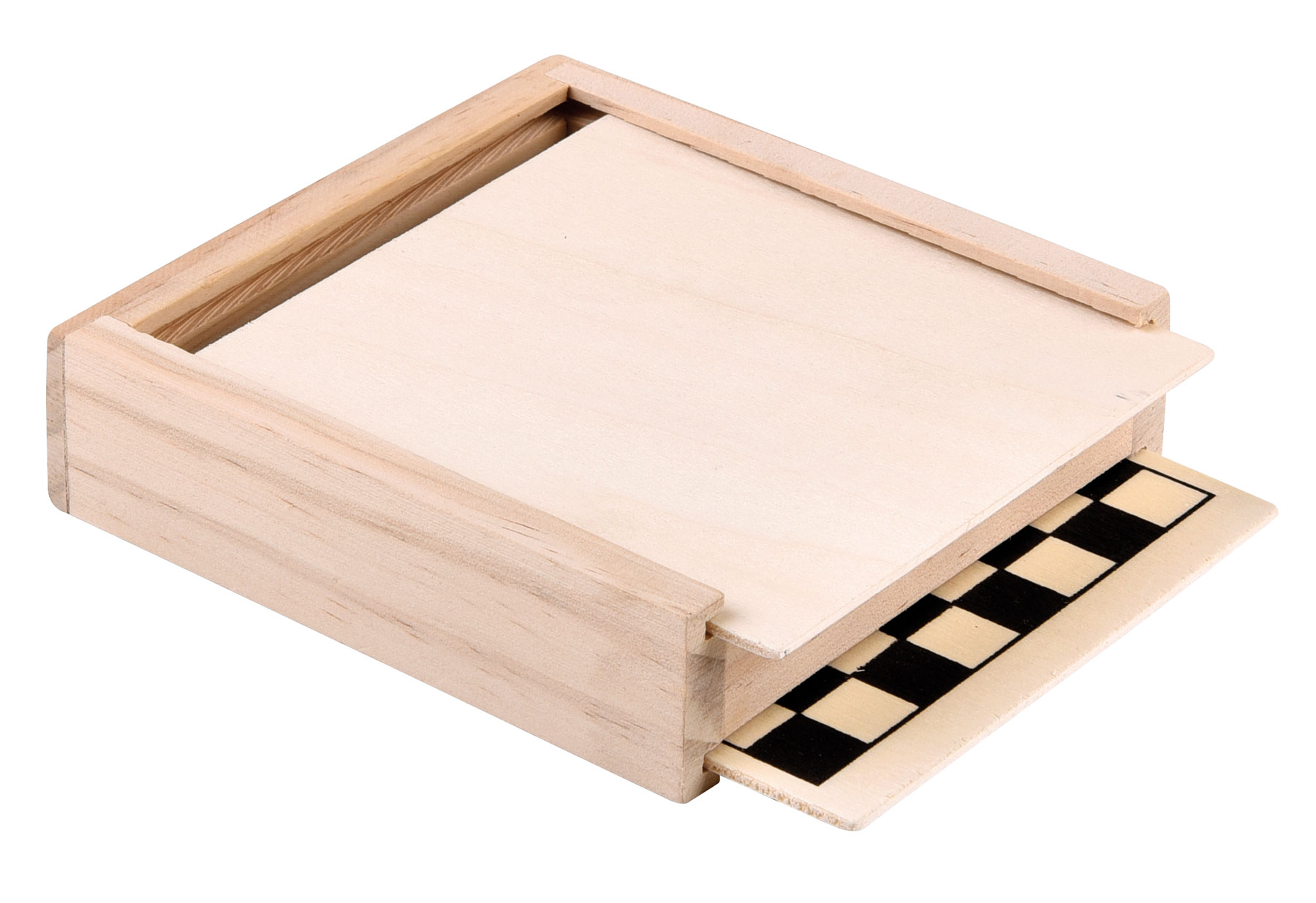 Kolekce her 3 FOR FUN: obsahuje šachy, Ludo a Checkers v dřevěné krabičce s posuvným víkem  - hnědá - foto