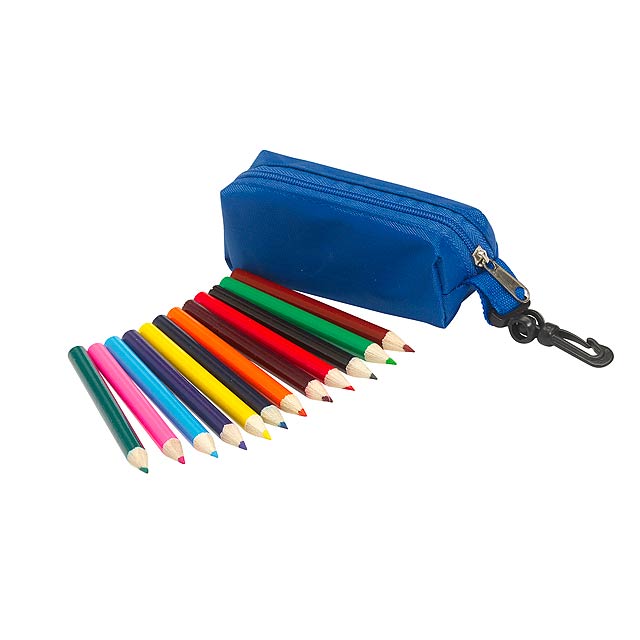 Pencil Case SMALL IDEA, incl. 12 coloured pencils - blue