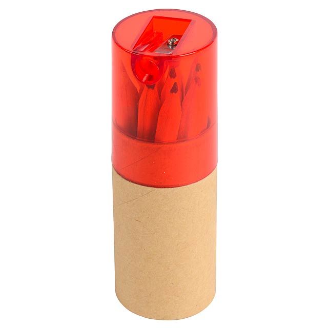 Pencil set BIG CIRCLE, 13 pieces - red