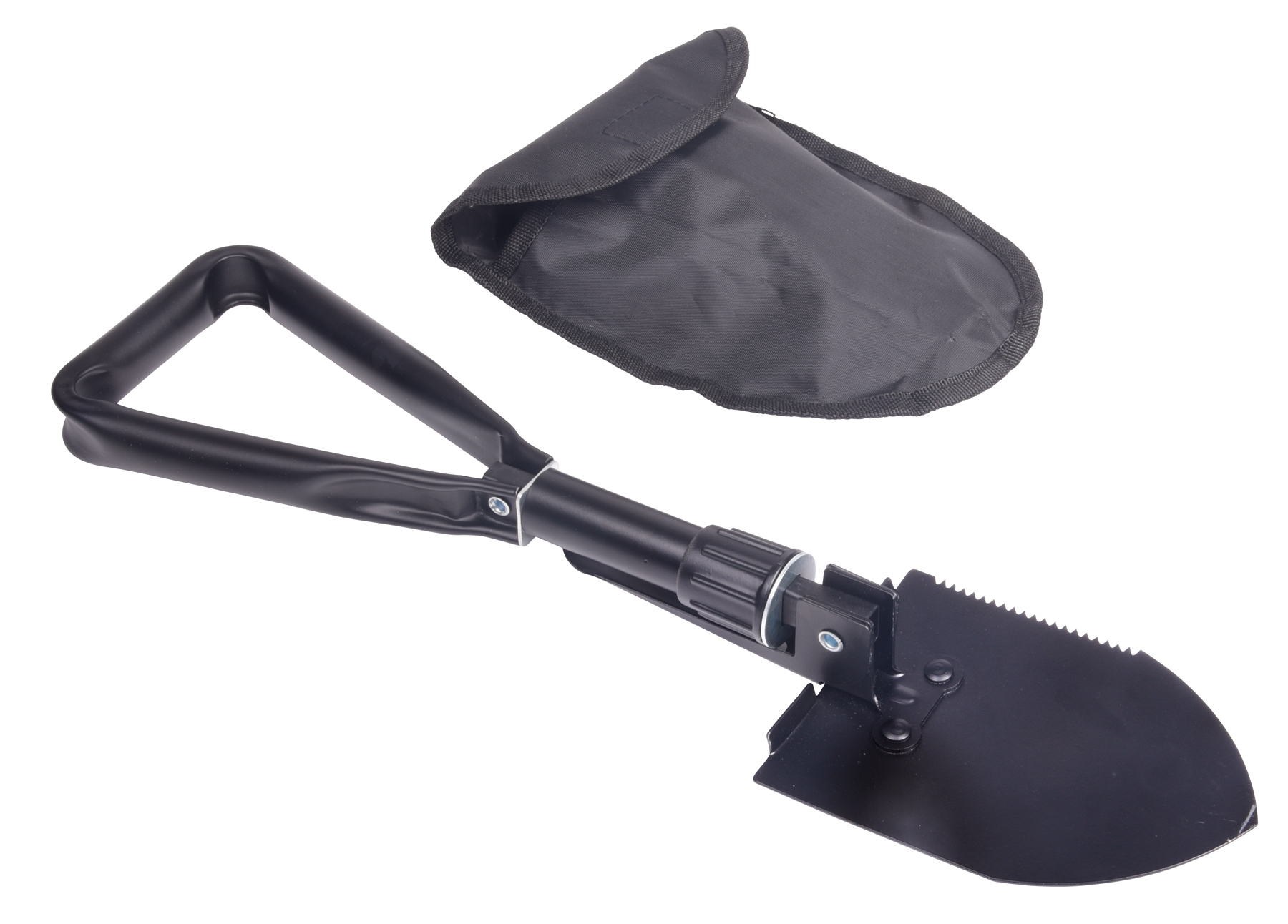 Folding spade SCOOP with bag - black