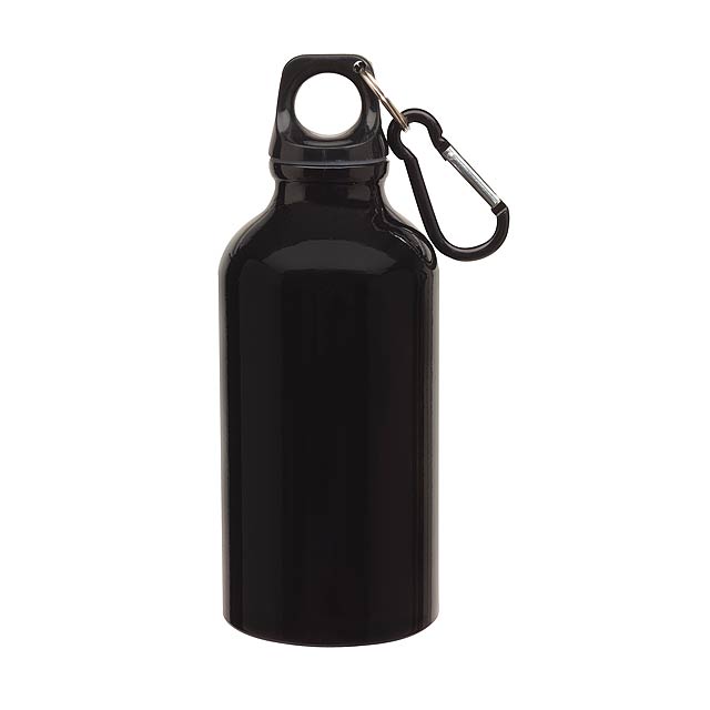 Aluminium drinking bottle TRANSIT - black