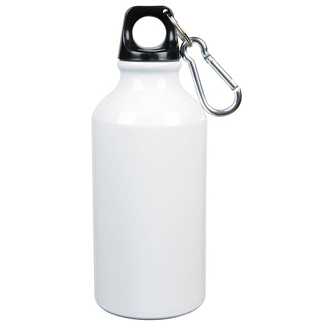 Aluminium drinking bottle TRANSIT - white