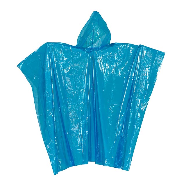 Poncho with hood AUTUMN - blue