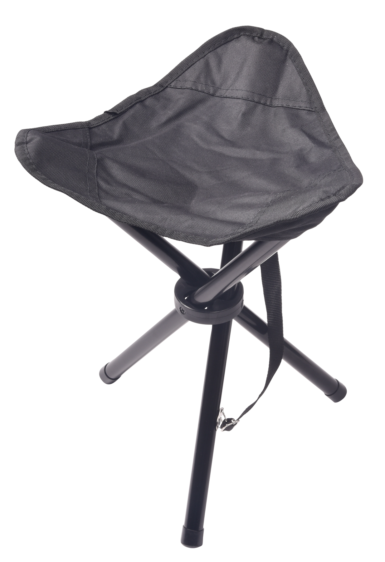 Pohodlná třínohá stolička CAMPY - čierna