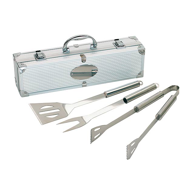 Stainless steel barbecue cutlery ROAST - silver