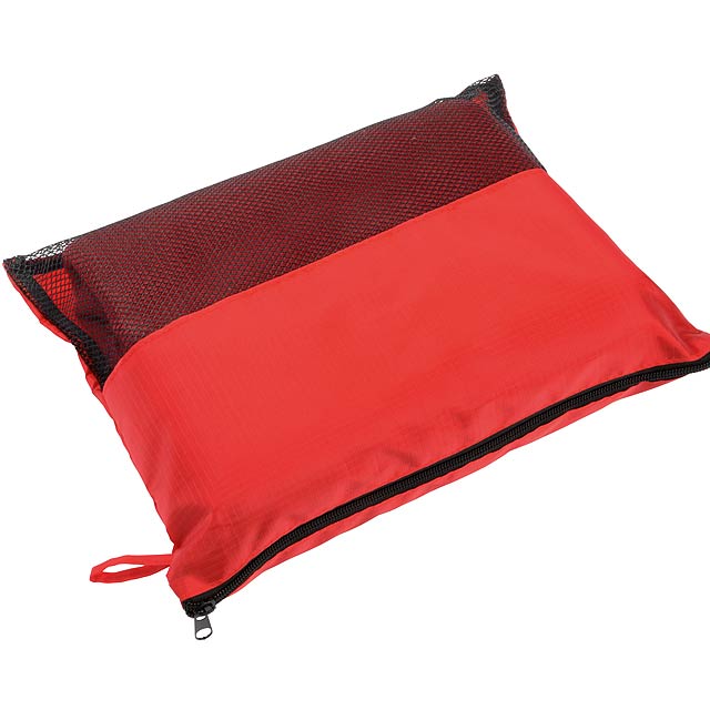 Pikniková přikrývka out of doors: vyrobena z měkkého fleecu vč. tašky s uchem  - červená - foto