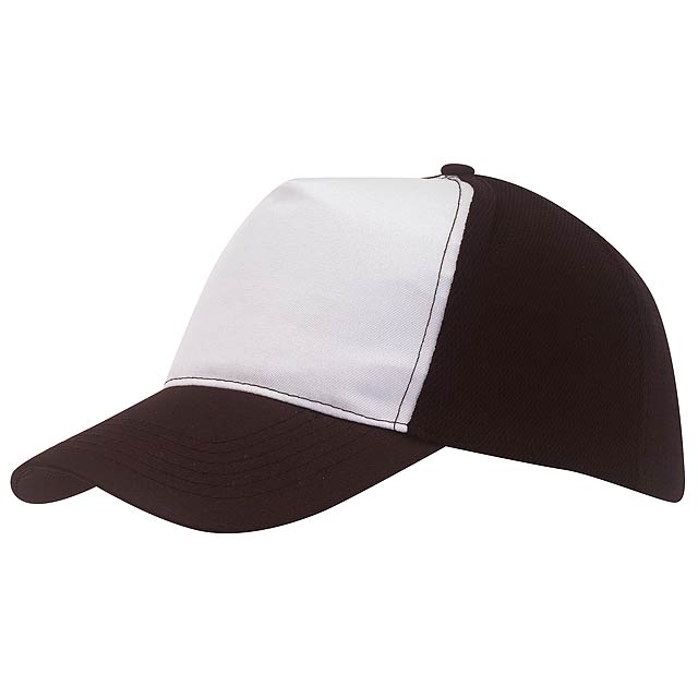 5-Panel-Baseball-Cap BREEZY - Weiß/Schwarz