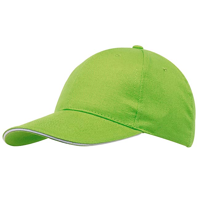 6 panel sandwich cap LIBERTY - lime