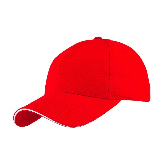 6 panel sandwich cap LIBERTY - red