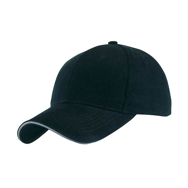 6 panel sandwich cap LIBERTY - black