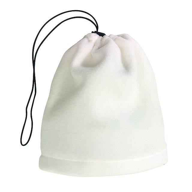 Fleece šátek-klobouk VARIOUS - biela