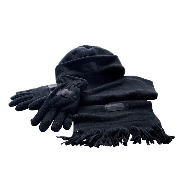 Soft polar fleece set TRIPLE - black
