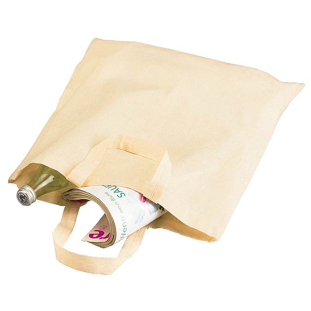 Cotton bag PURE with short handles - beige