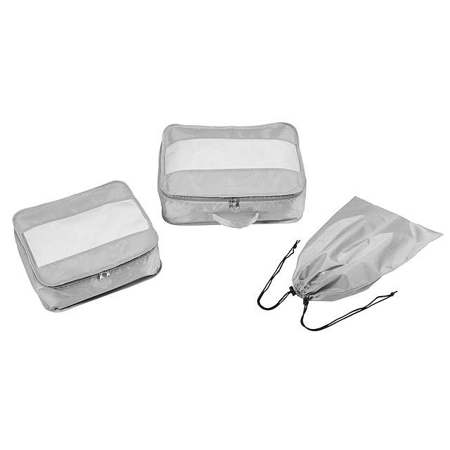 Travel kit TRAVEL ATTENDANT, 3 pieces - grey