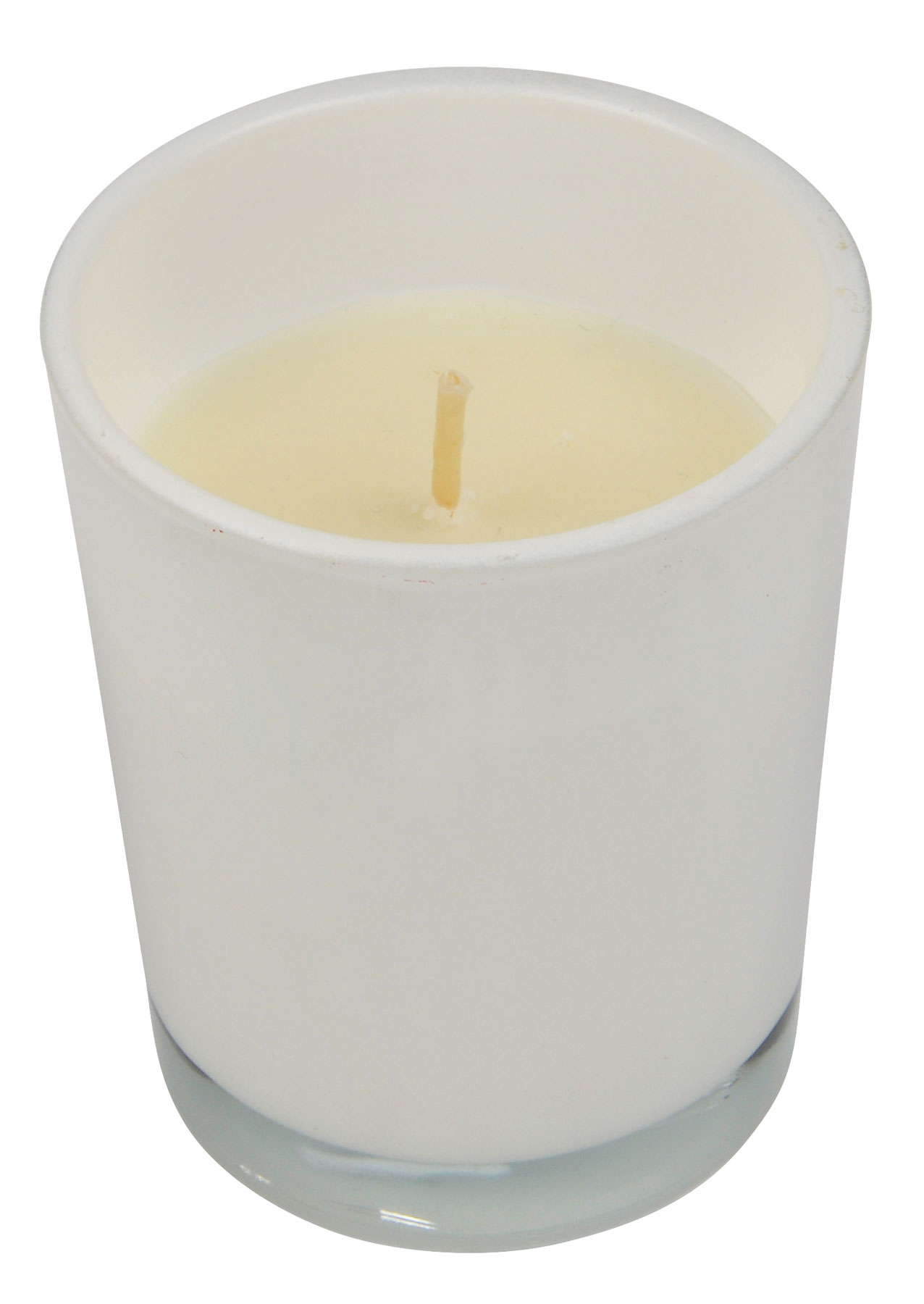 Candle in a glass SPHERE - white