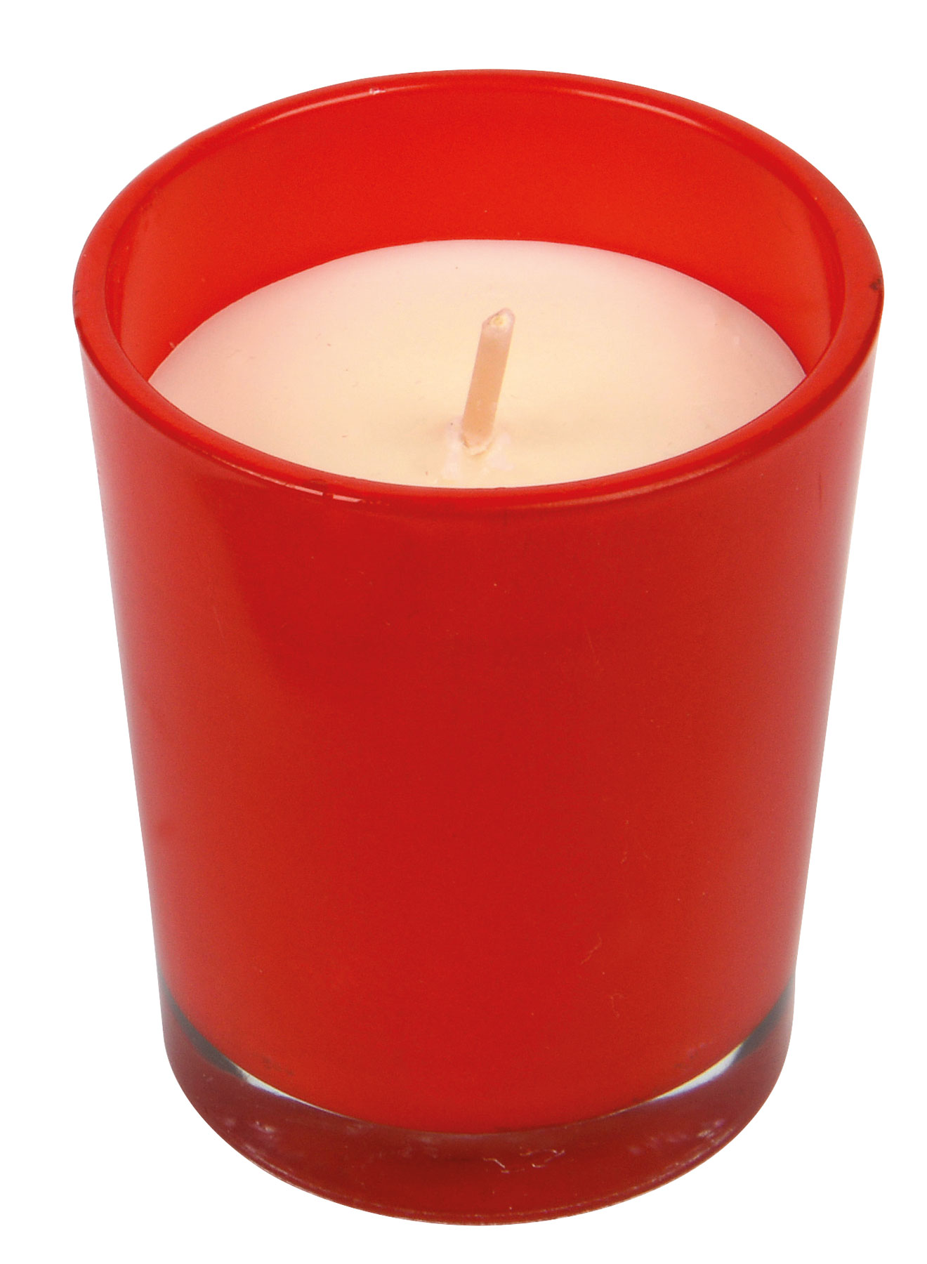 Candle in a glass SPHERE - red