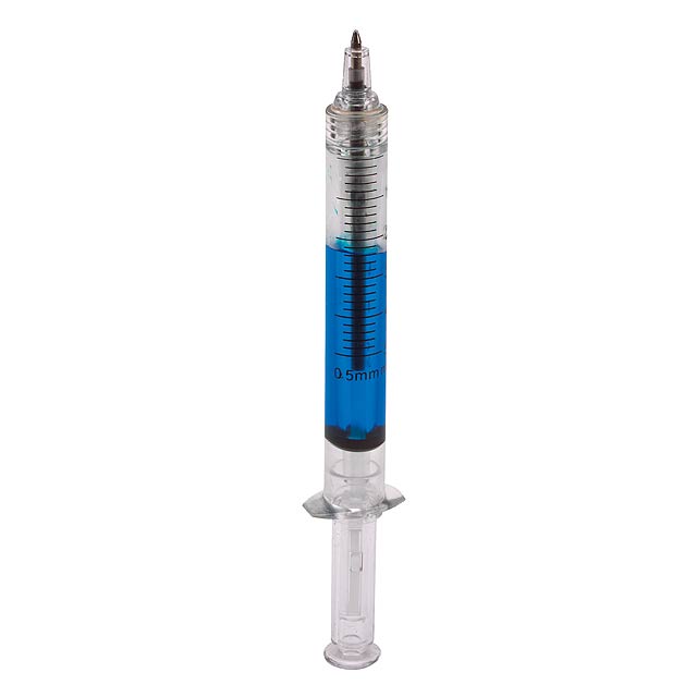 Průhledné kuličkové pero INJECTION - modrá
