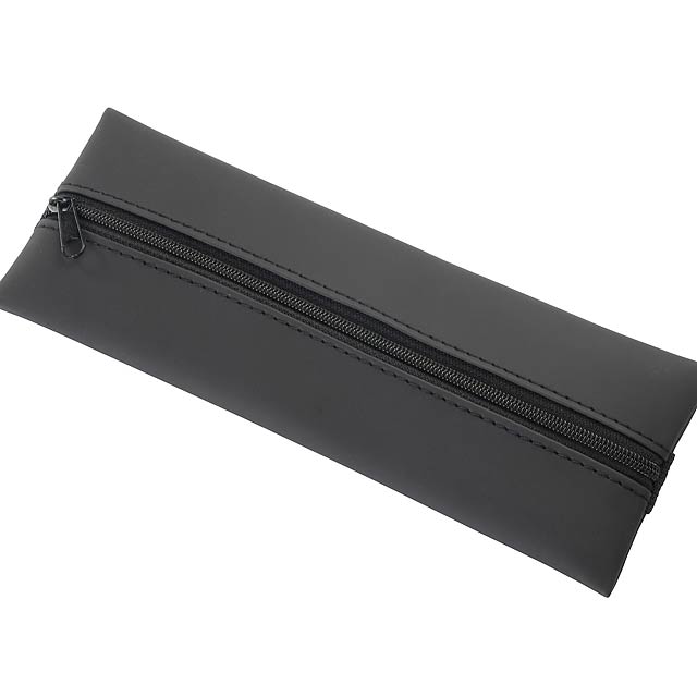 Zápisníkové pouzdro na tužky KEEPER:  s hladce fungujícím zipem a elastickou páskou pro připnutí k zápisníku A5  - černá - foto