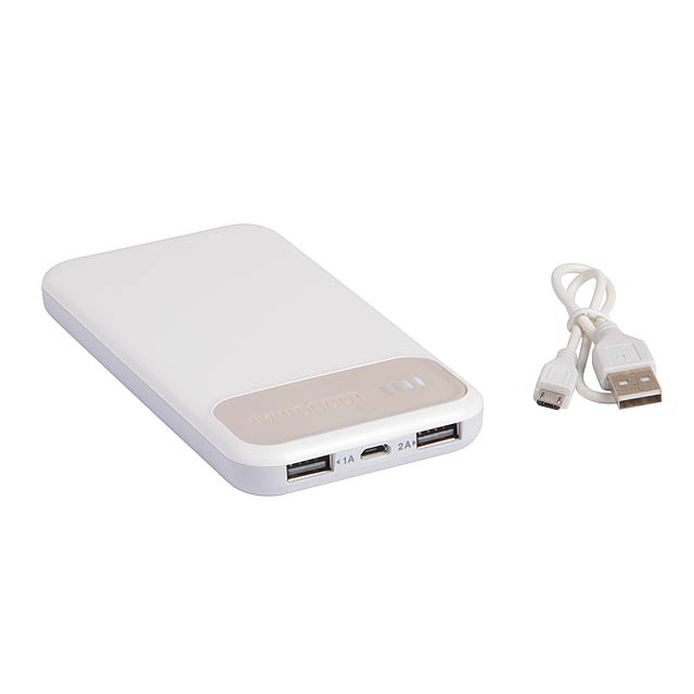 Powerbank SILICON VALLEY - perfektný energetická rezerva na cestách: vhodné pre smartphony a USB zariadenia, vrátane USB kábla s konektorom microUSB (dĺžka: približne 32 cm), ukazovateľ úrovne nabitia, vypínač, výkonná batéria, kapacita: 10 000 mAh, dva USB porty, vstupný výkon: 5V / 1A, výstupný výkon: 5V / 1A a 5V / 2A  - šedá - foto