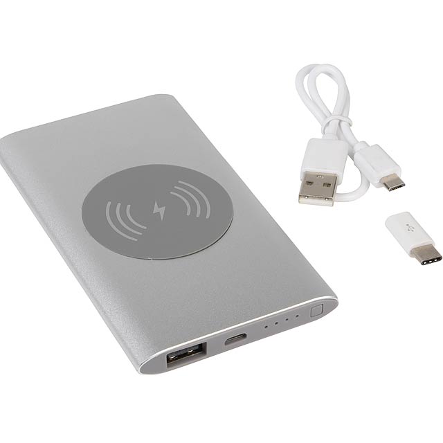 Powerbank WIRELESS POWER - Silber