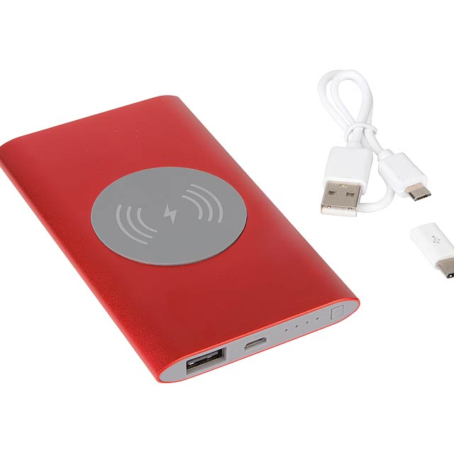 Powerbank WIRELESS POWER - red