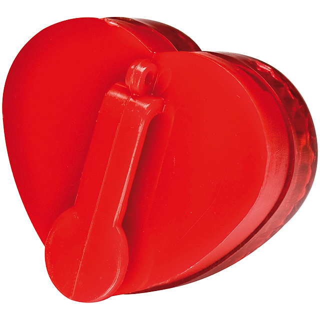 Flashlight clip in heart shape - red