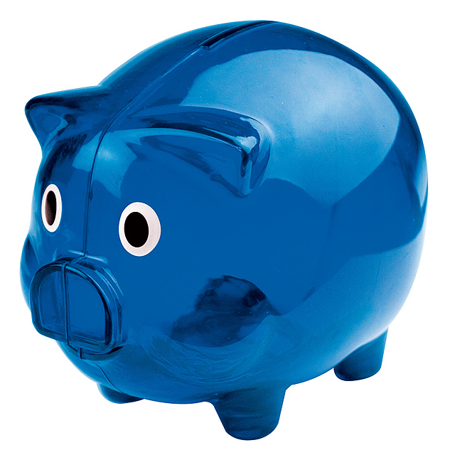 Sparschwein transparent - blau