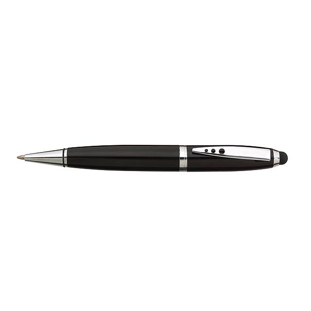 Nerezové kuličkové pero TOUCH DOWN - černá