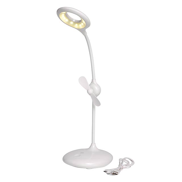 Battery lamp with fan FRESH LIGHT - white