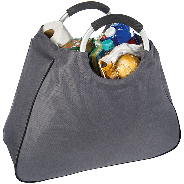 Shopping bag with aluminium handles - black