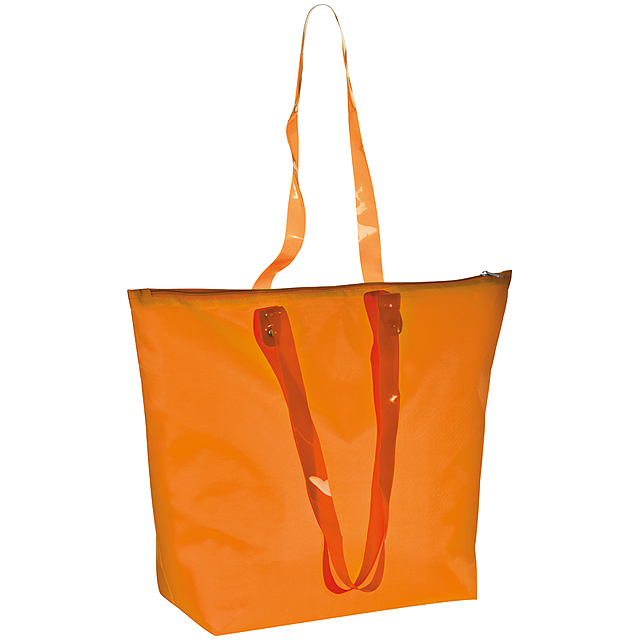 Beach bag with transparent handles - orange