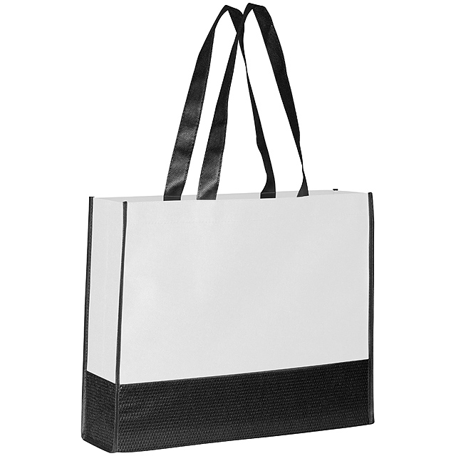 Non Woven Einkaufstasche 2-farbig - Weiß 