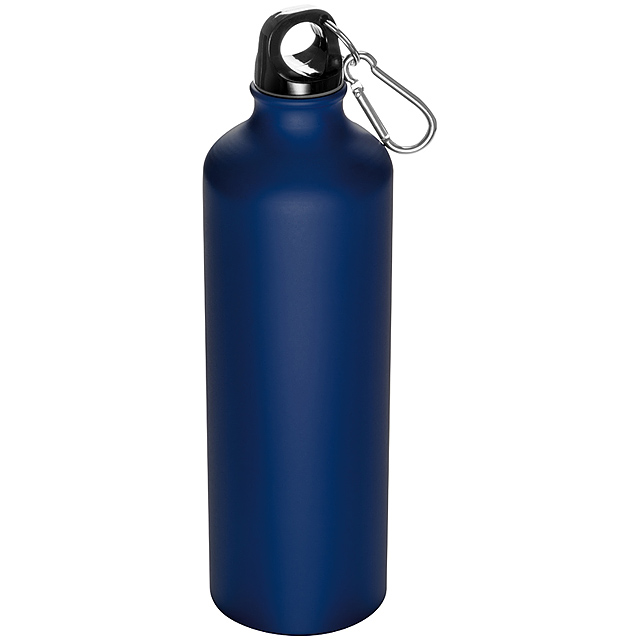 Trinkflasche mit Karabinerhaken, 800ml - blau