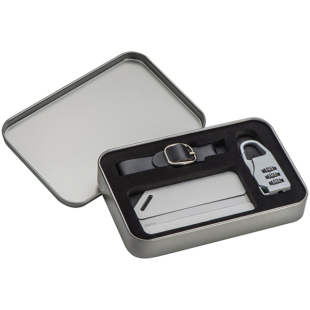 Travel set with TSA-lock - grey